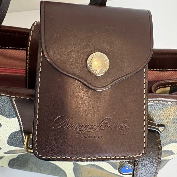 Dooney & Bourke -Giraffe Print African Safari Canvas/Leather Small Tote Handbag - Picture 9 of 14